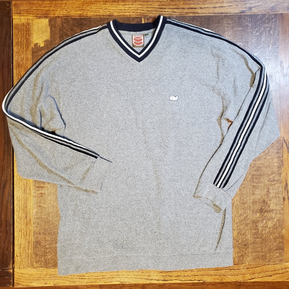 Free World | grey heavy knit vneck sweater